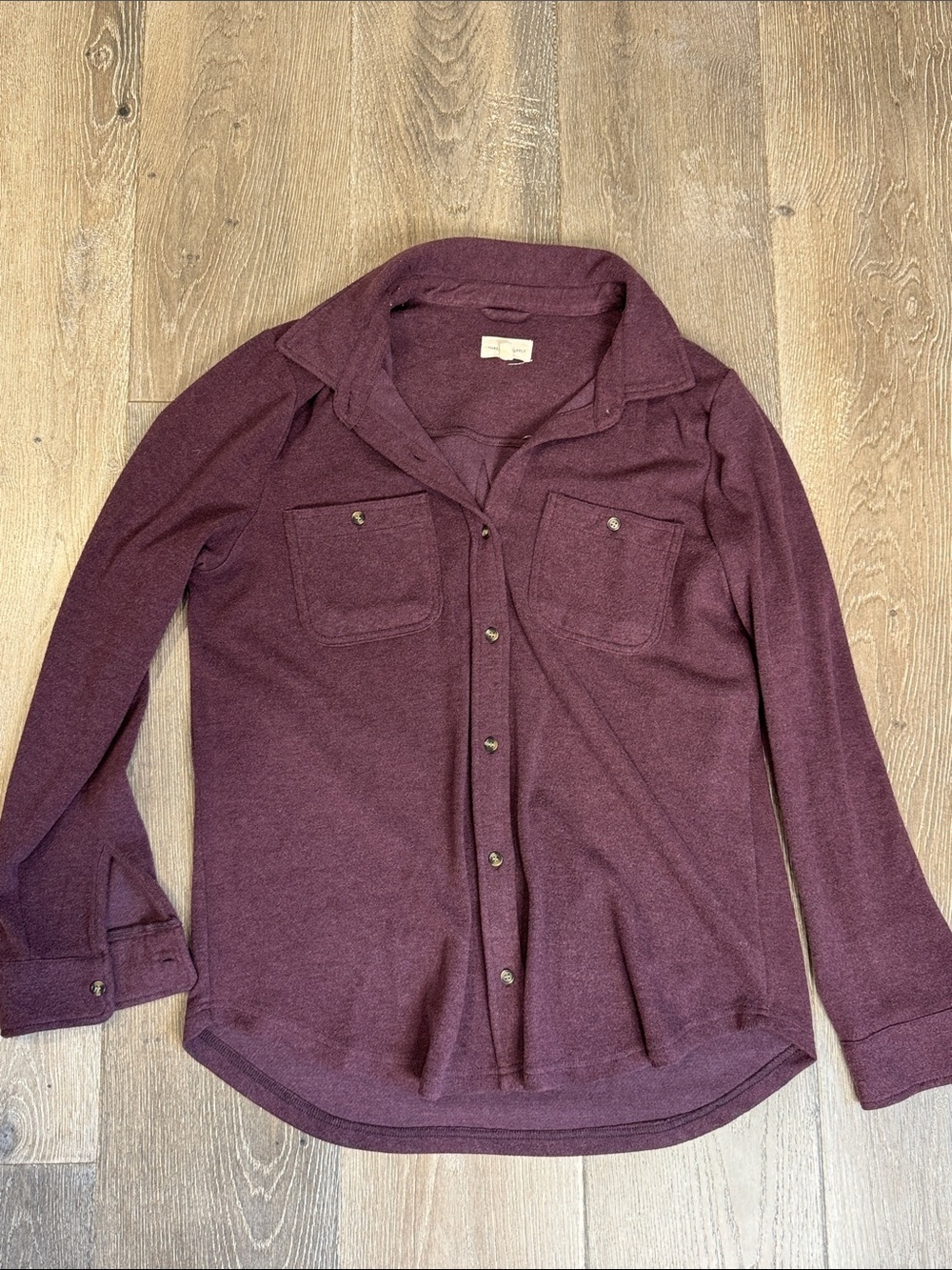Thread & Supply Heathered Plum Crewneck Top 0766